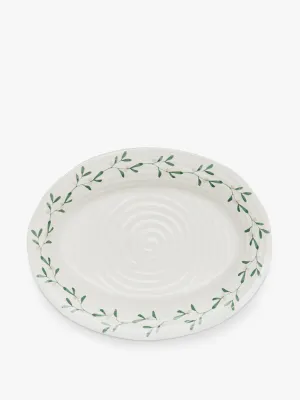 Mistletoe porcelain oval serving platter