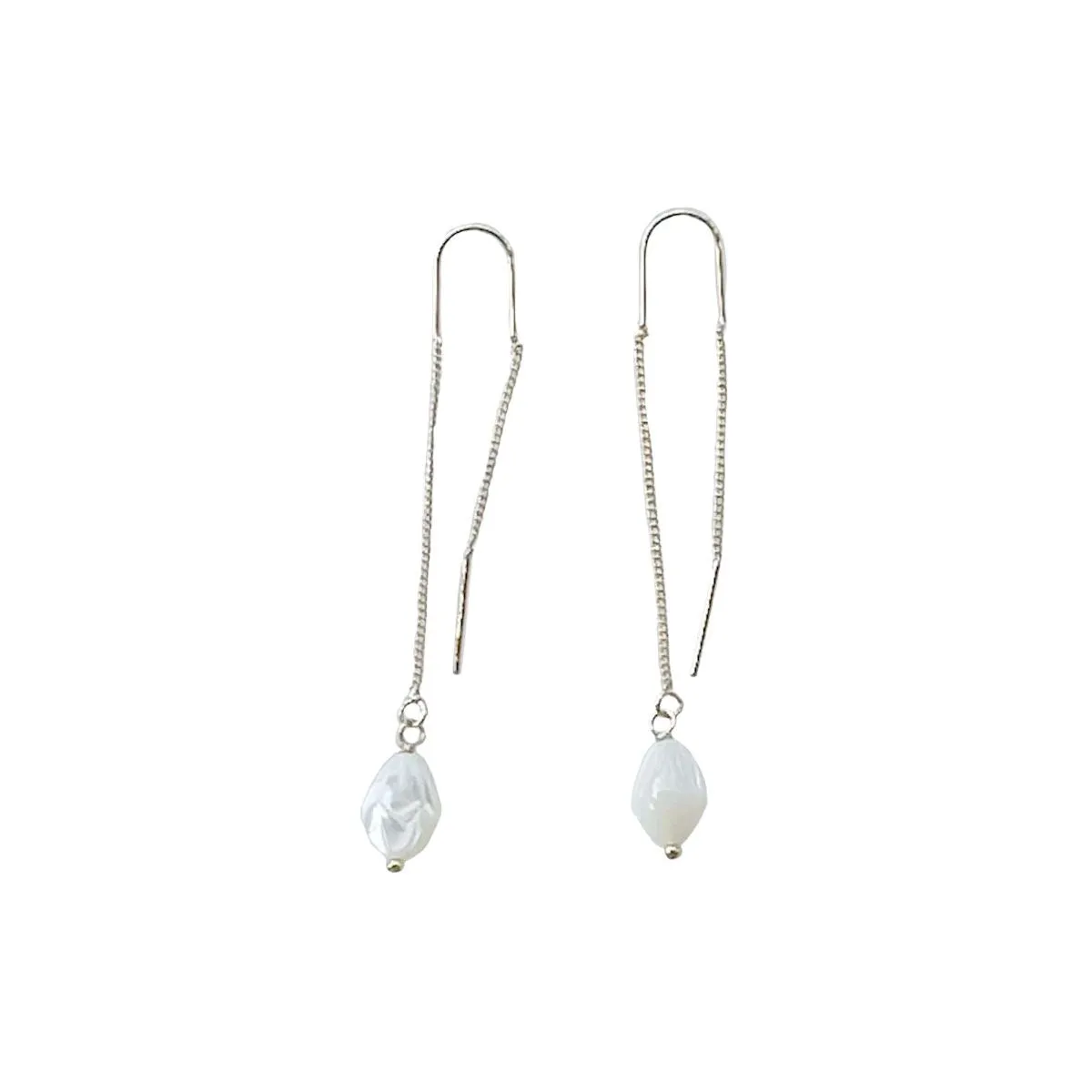 MOP Magnolia Shell Dangling Earrings