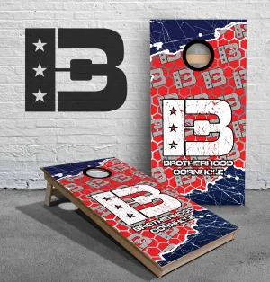 Navy Torn Brotherhood Cornhole Logo ACL Approved Cornhole Boards