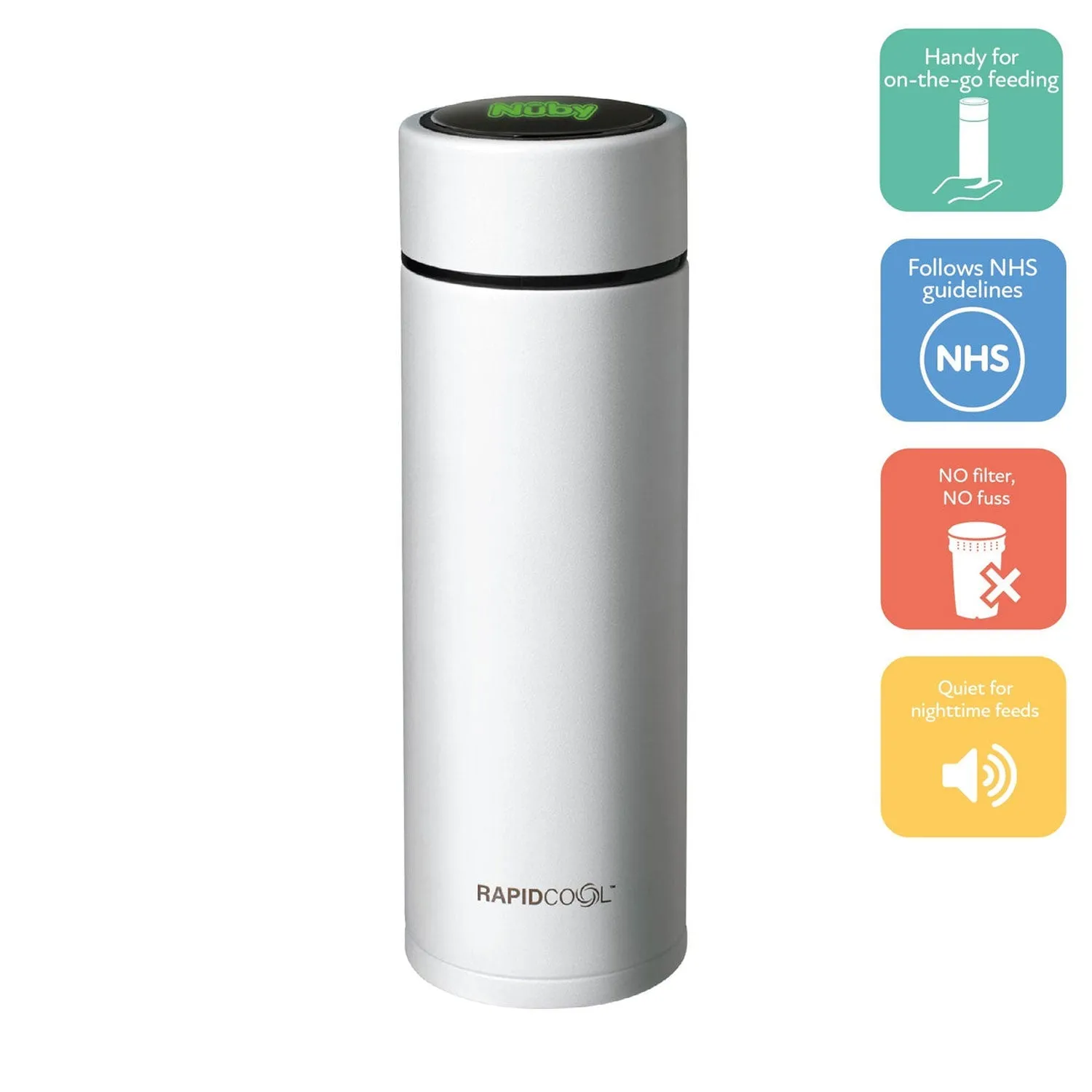 Nuby RapidCool Portable Baby Bottle Maker, Perfect for travel and night feeds