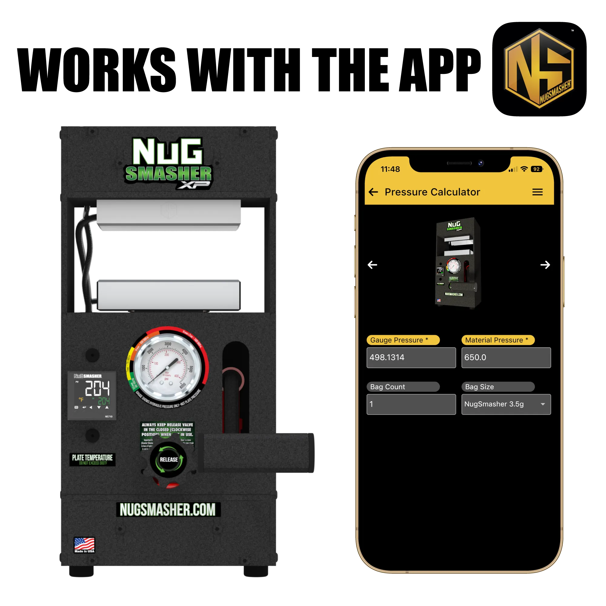 NugSmasher® XP 12 Ton Rosin Press