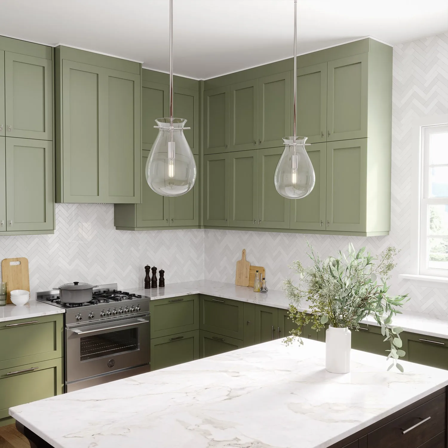 Open Box Emma LED Pendant Light, Polished Nickel