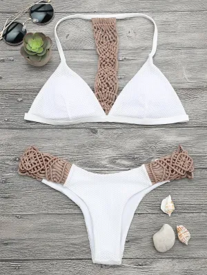 Padded Macrame Fishnet Bikini Set