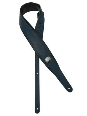 Padded Series Guitar strap, black padded back, blue