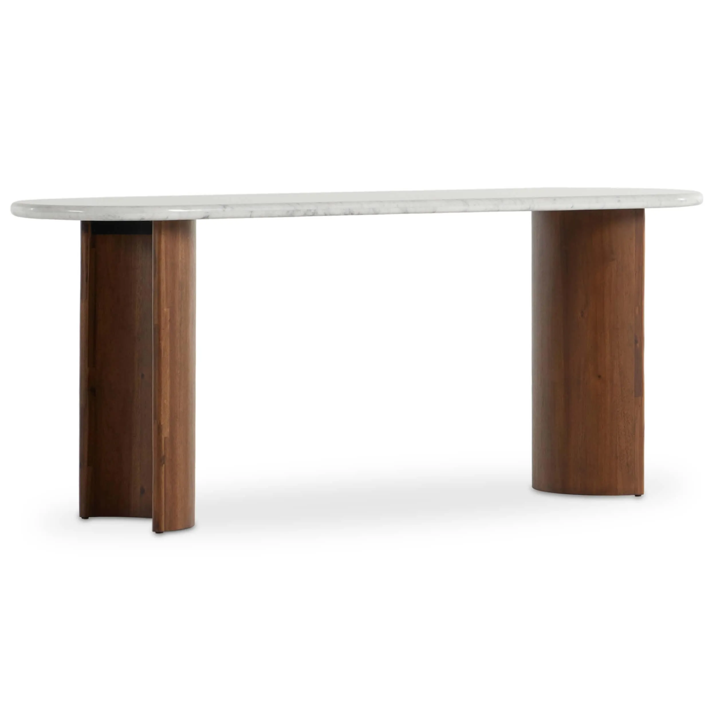 Paden Large Console Table, White Marble