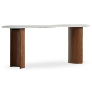 Paden Large Console Table, White Marble