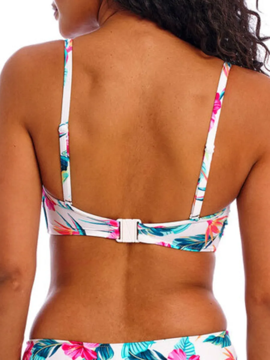 Palm Paradise Bandeau Bikini Top - White