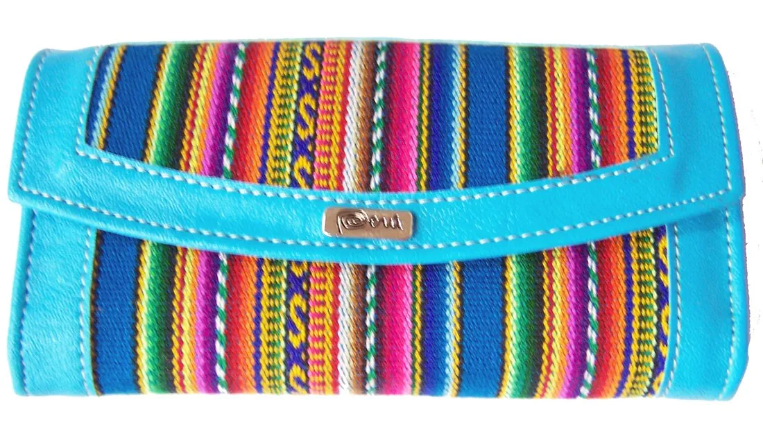 PERUVIAN PURU WOMENS WOVEN CLUTCH PURSE / WALLET