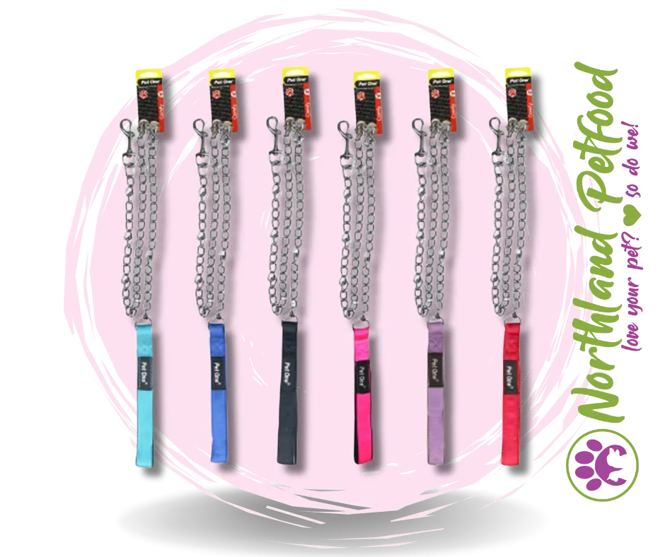 Pet One Padded Chain Leash - Assorted Colours