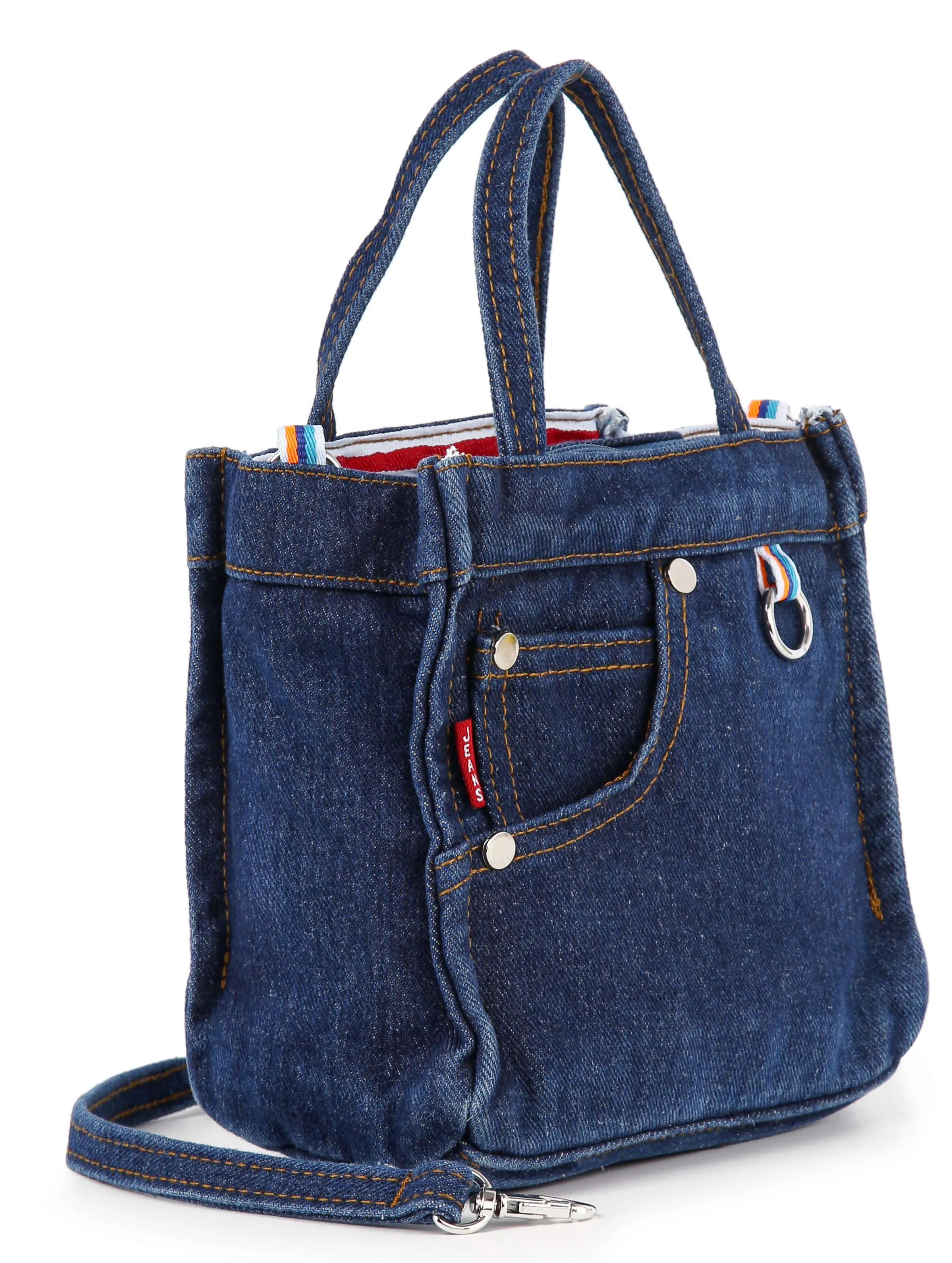 Petite Denim Hand Tote: Dark Blue