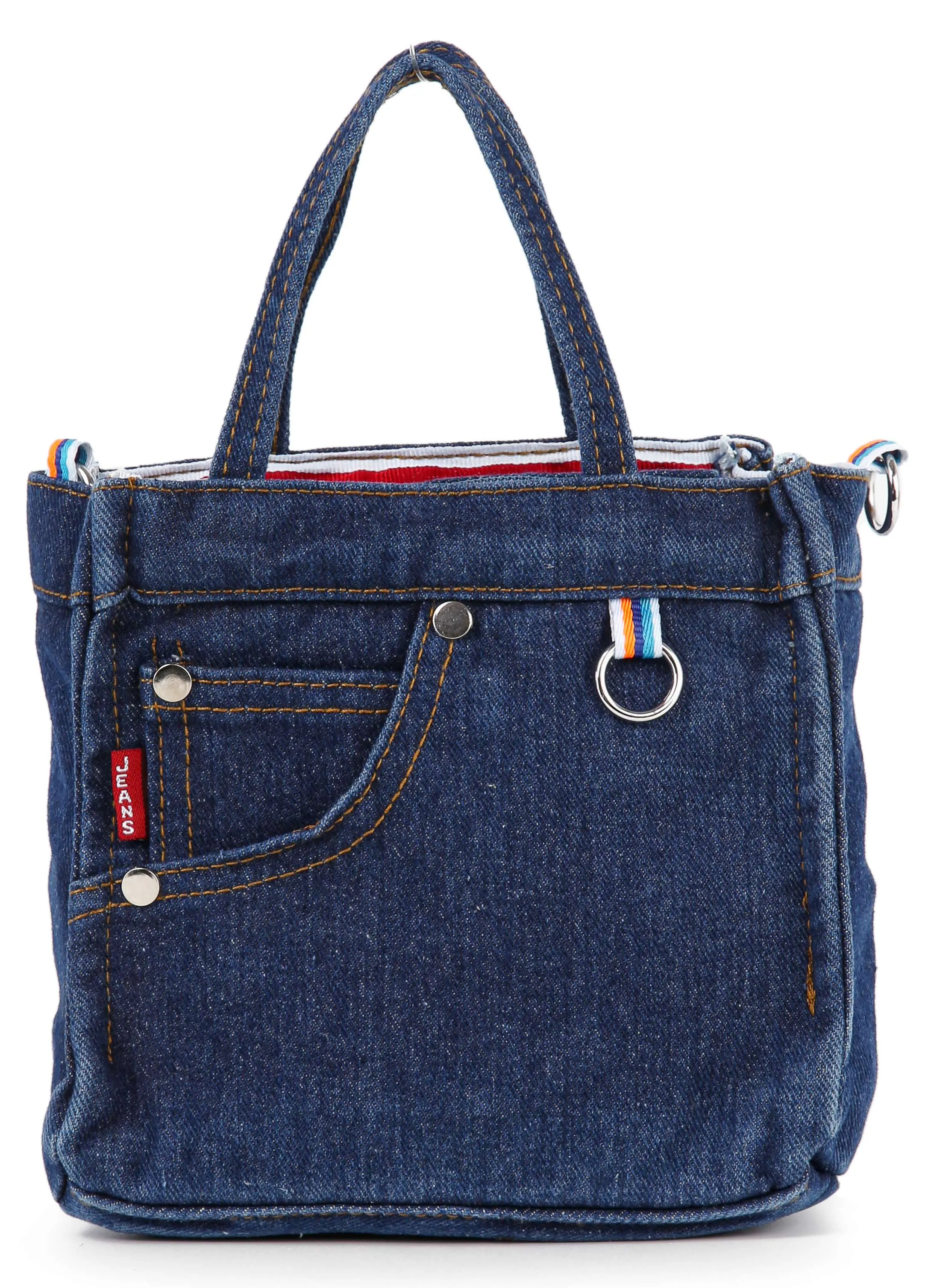 Petite Denim Hand Tote: Dark Blue