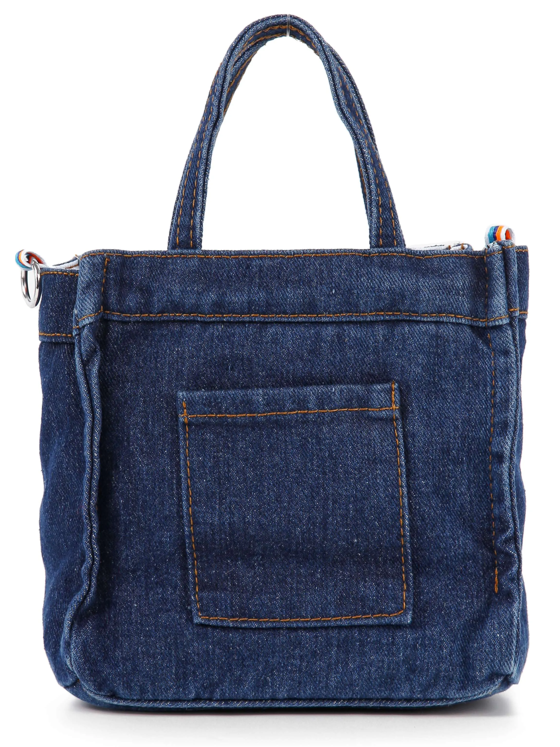 Petite Denim Hand Tote: Dark Blue