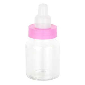 PINK BOTTLE SHAPED ACRYLIC CANDY BOXES 3.5" 36pc