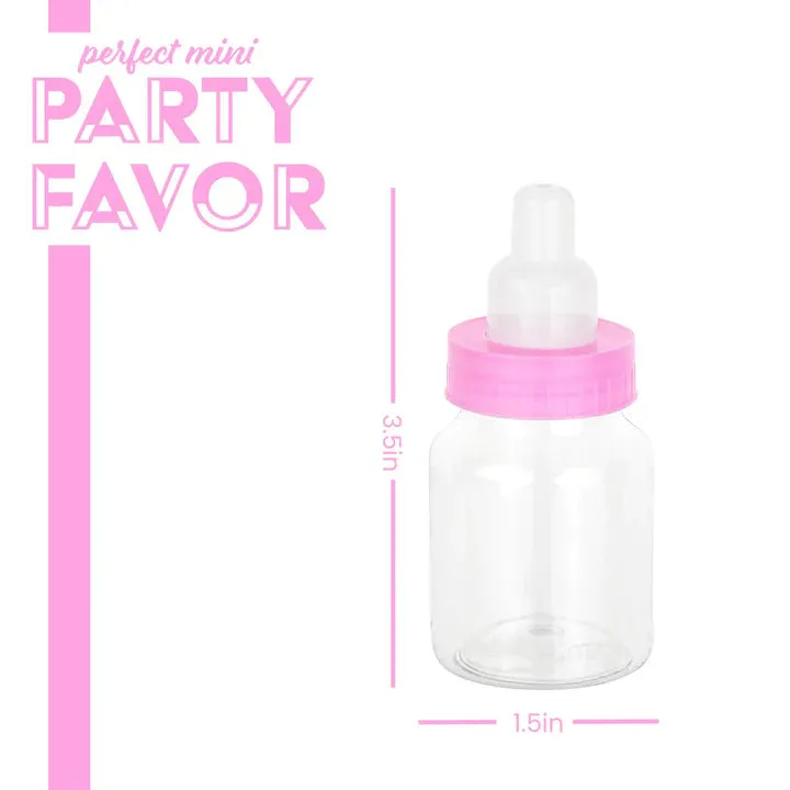 PINK BOTTLE SHAPED ACRYLIC CANDY BOXES 3.5" 36pc