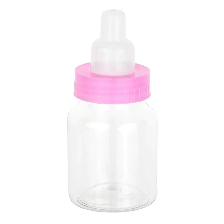 PINK BOTTLE SHAPED ACRYLIC CANDY BOXES 3.5" 36pc