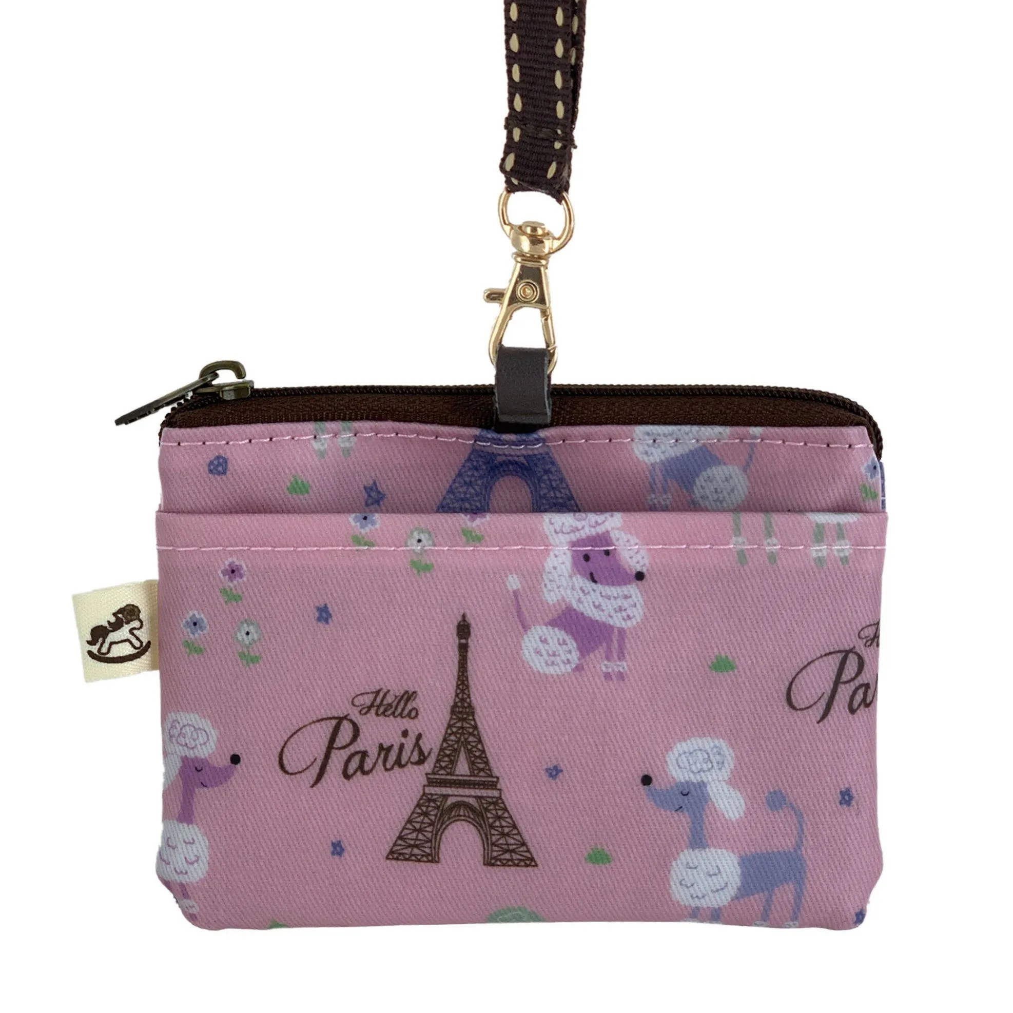 Pink Poodle in Paris Card & Coin Purse