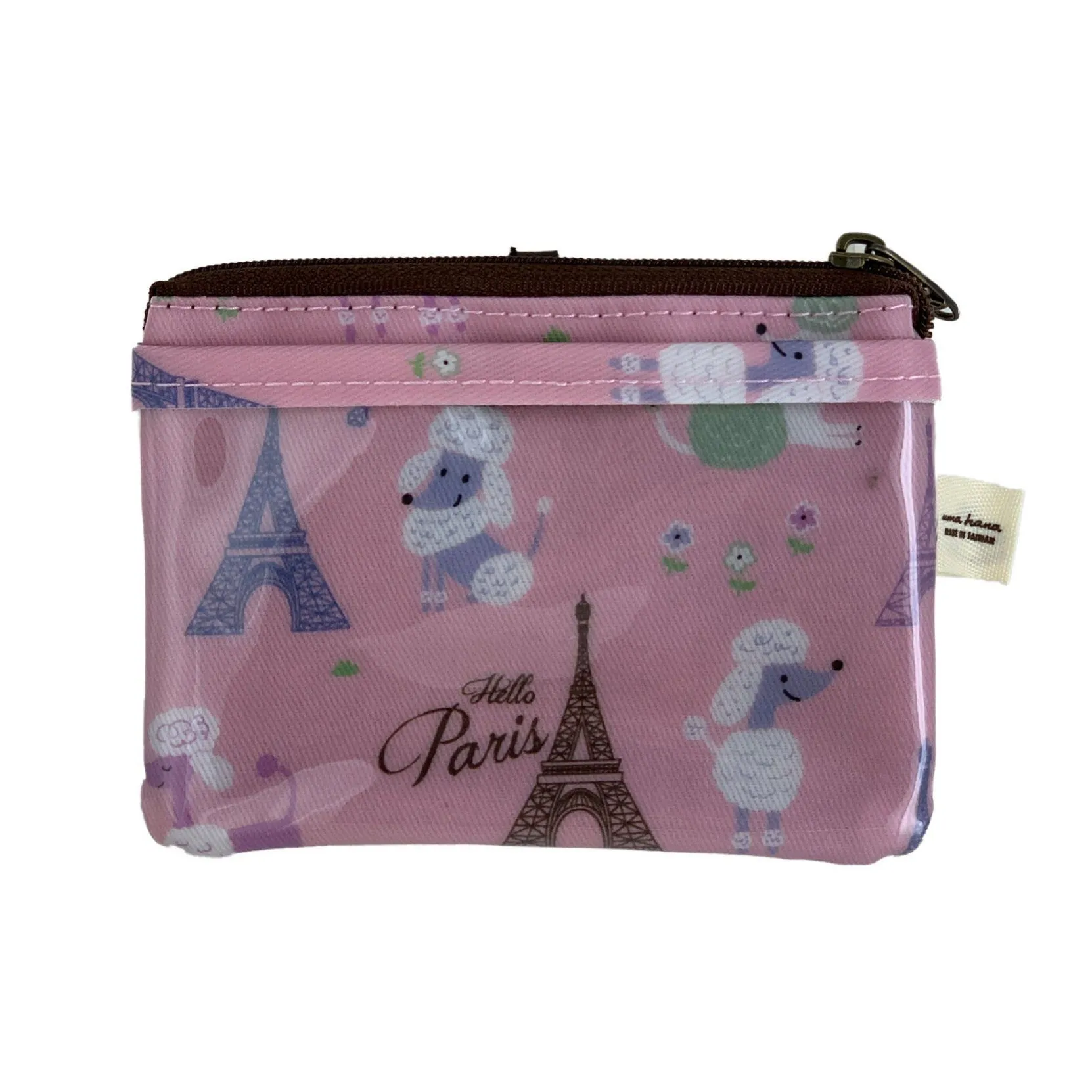Pink Poodle in Paris Card & Coin Purse