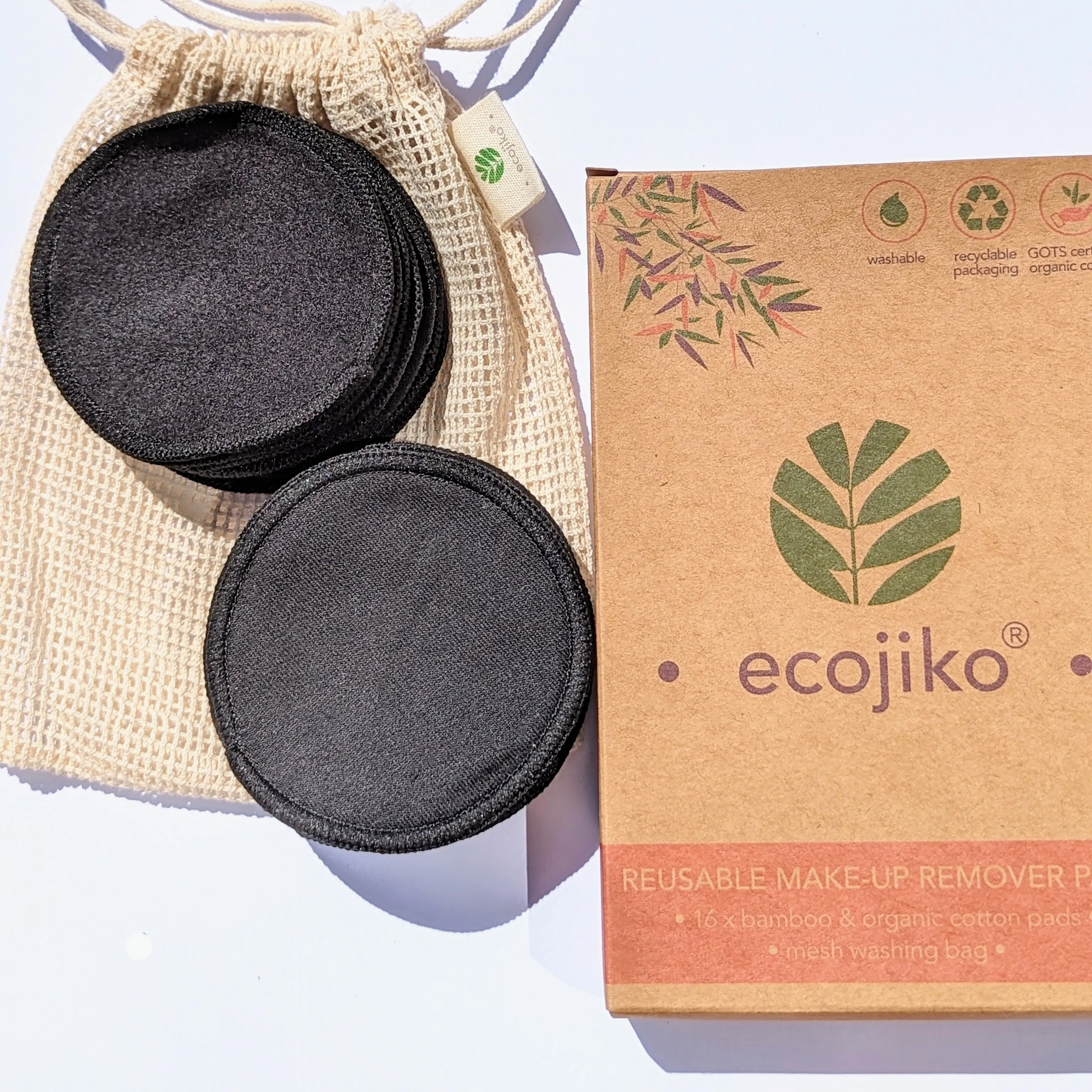 Plastic-Free Reusable Make Up Remover Wipes, Set of 16