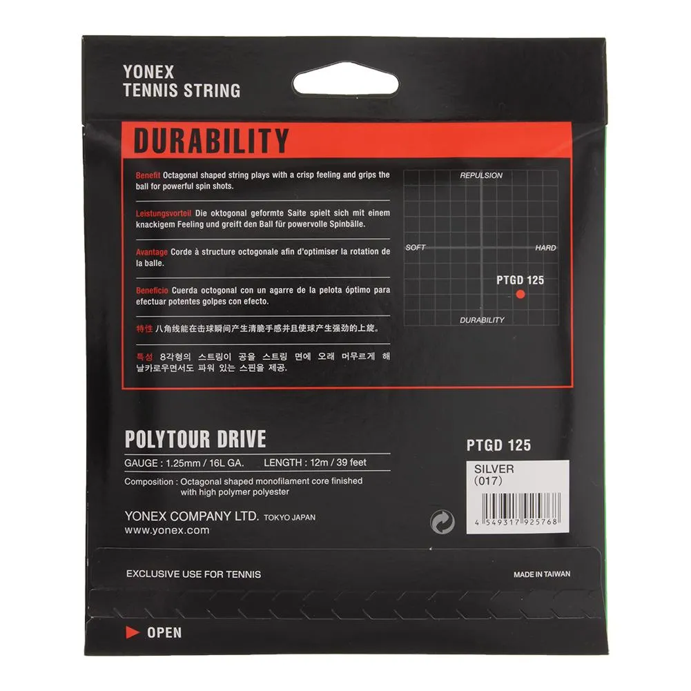 Poly Tour Drive 125/16L Tennis String Silver