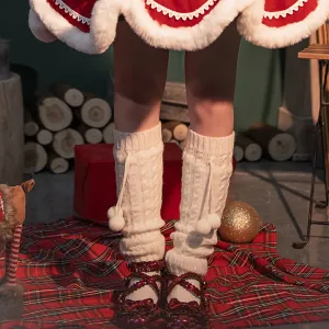 Pom Pom Knit Leg Warmer