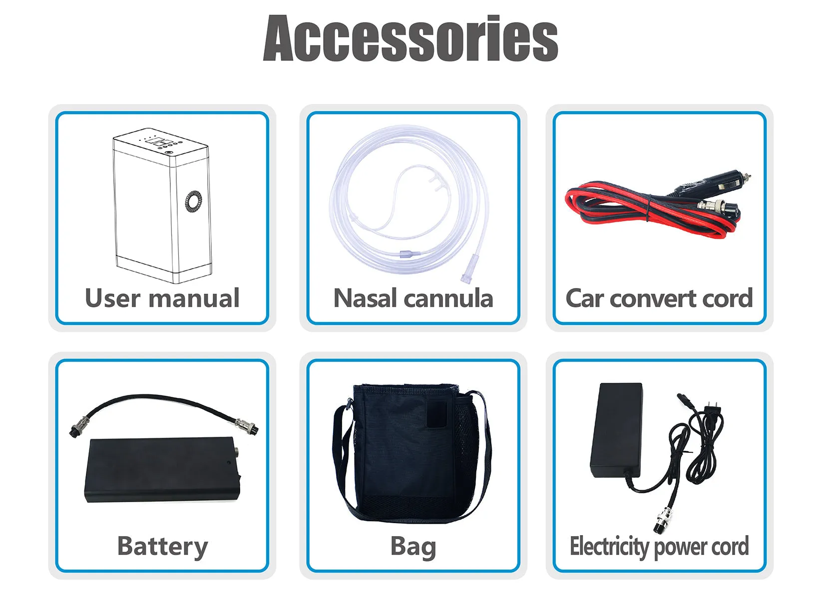 Portable 1L-3L Continuous Flow/1L-3L Pulse Flow Oxygen Concentrator With 2 Hours Battery I Model HACE12