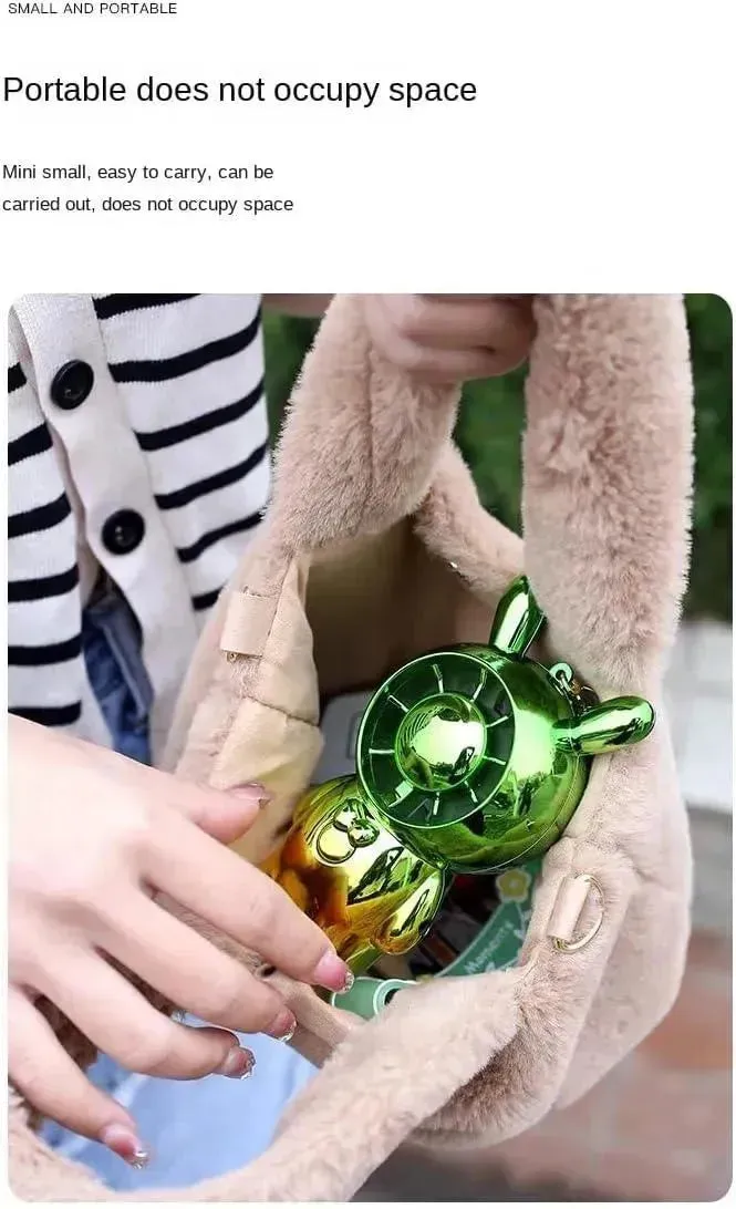 Portable Bear Keychain Fan