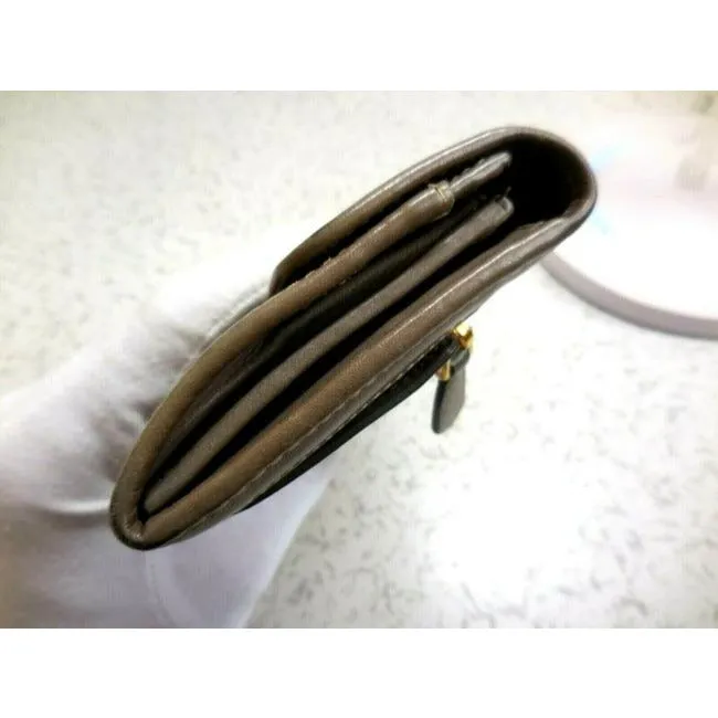 Prada Dark Taupe Or Argilla City Calf Line Continental Wallet