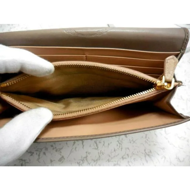 Prada Dark Taupe Or Argilla City Calf Line Continental Wallet