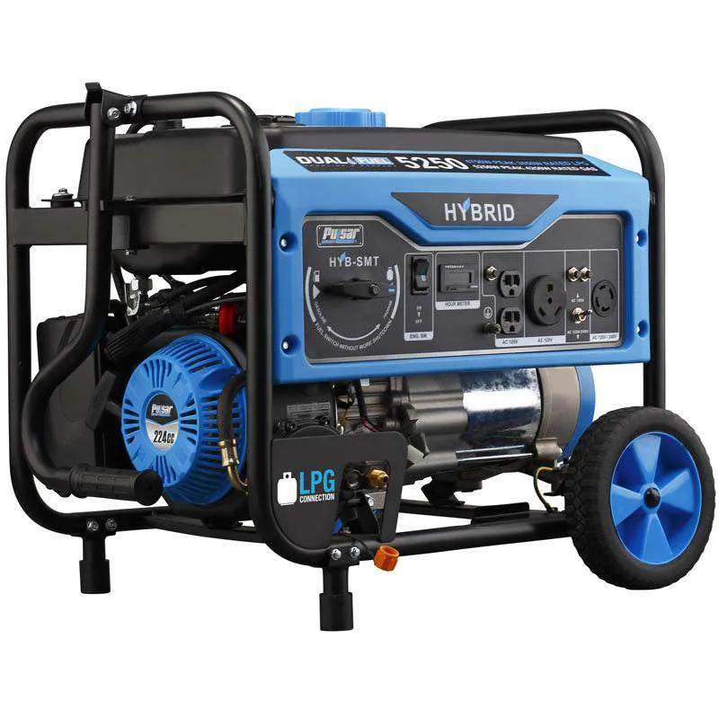 Pulsar PG5250B 5250W/4250W Dual Fuel Recoil Start Portable Generator New