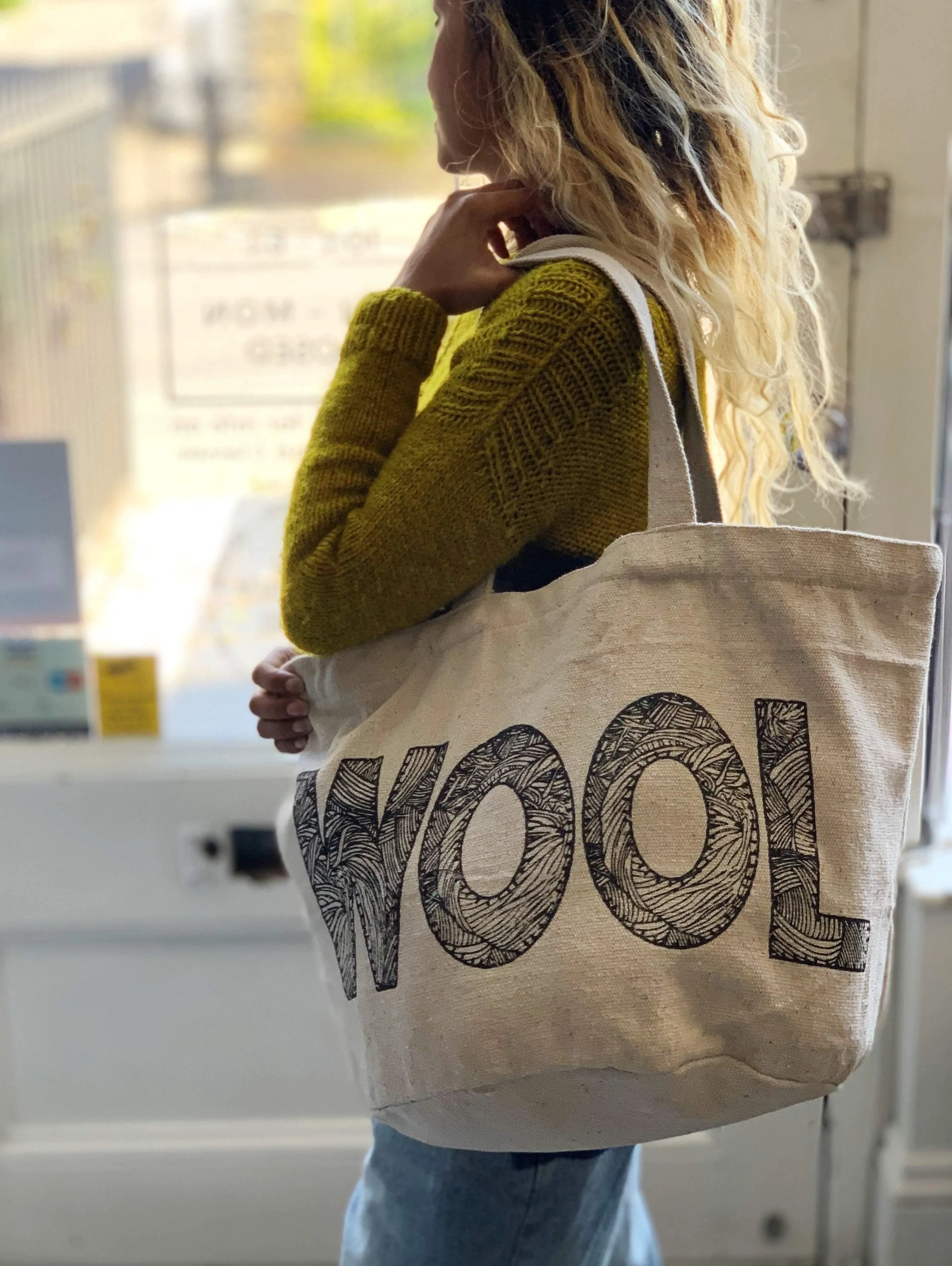 "Wool" Fabric Bucket Bag