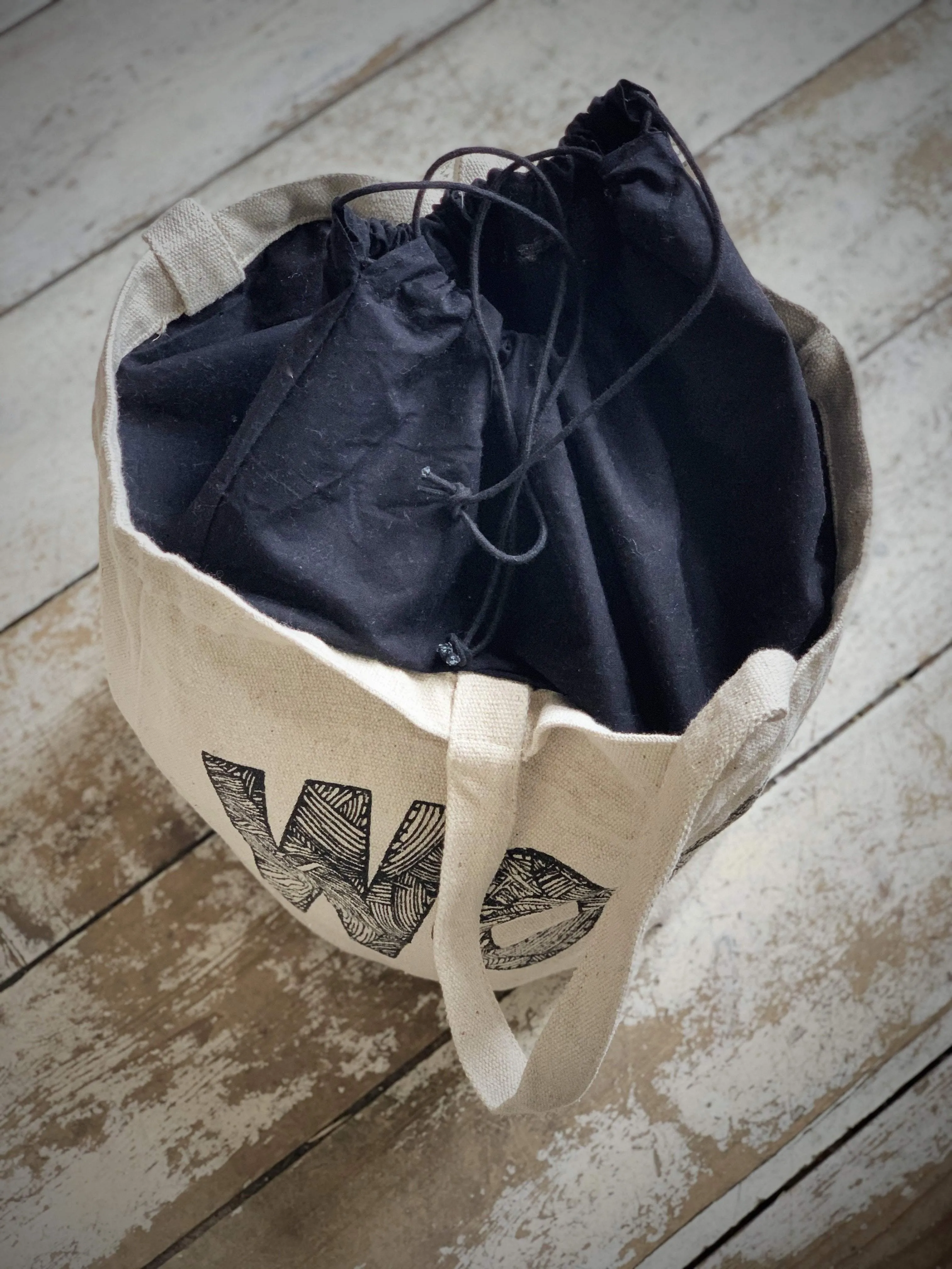 "Wool" Fabric Bucket Bag