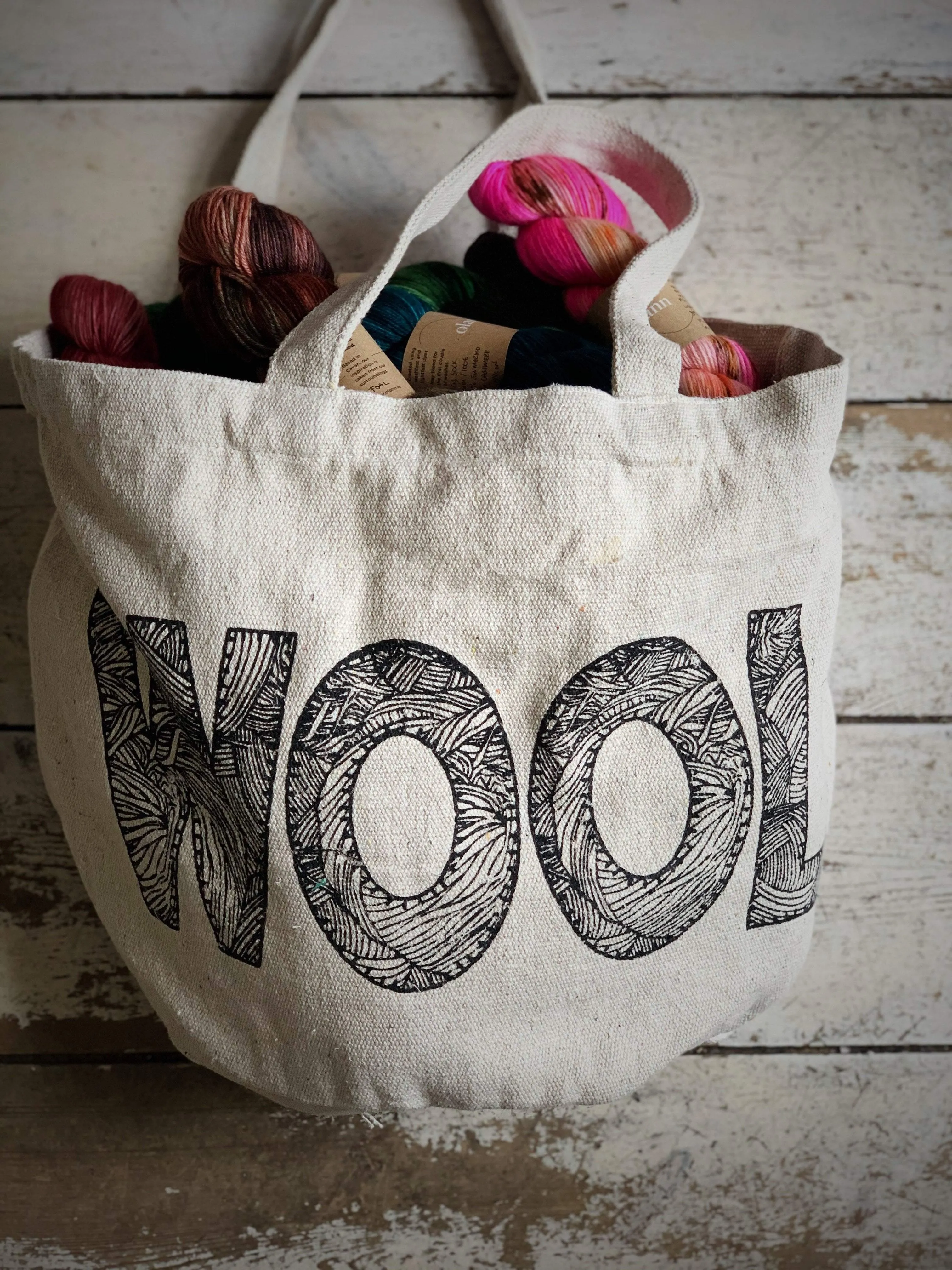 "Wool" Fabric Bucket Bag
