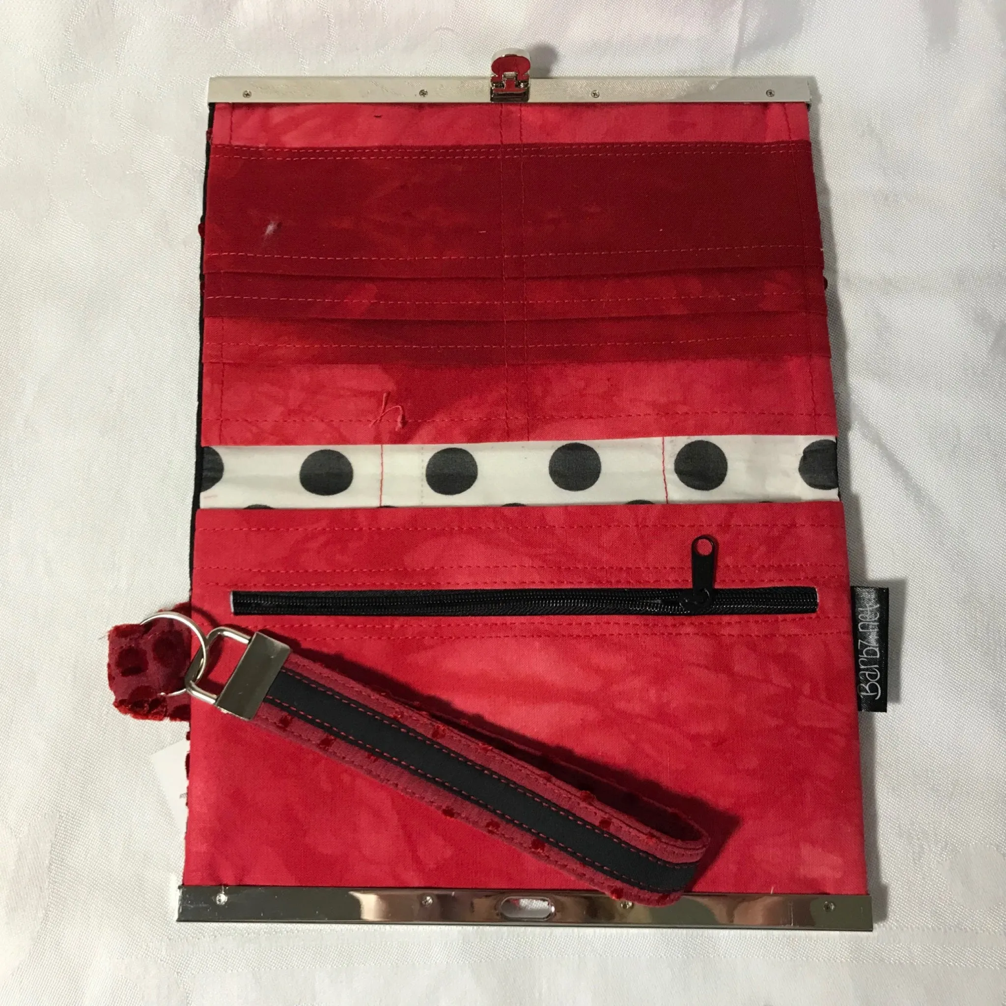 Red and black - Sequin and Silk Velvet- Wallet Deluxe