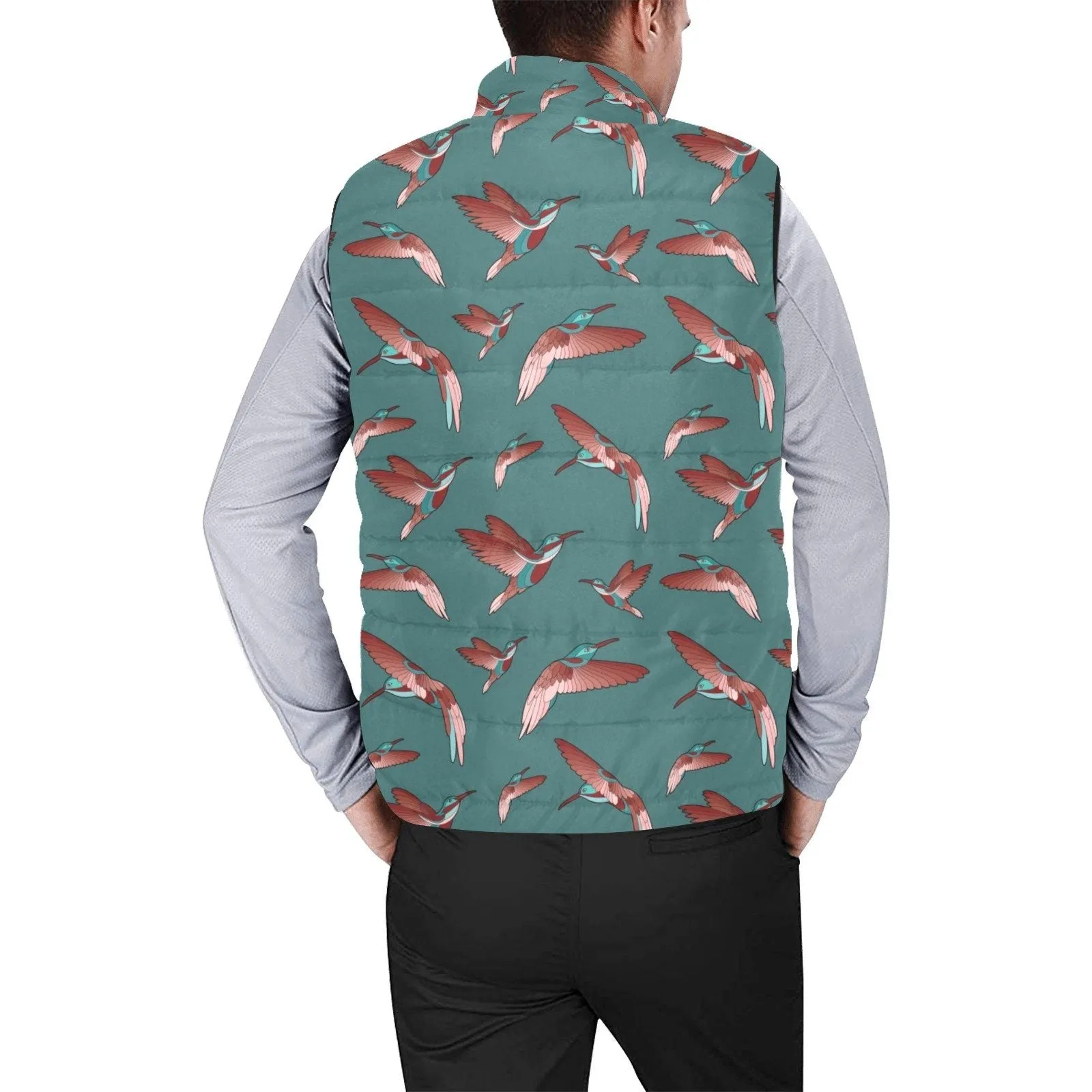 Red Swift Turquoise Men's Padded Vest Jacket