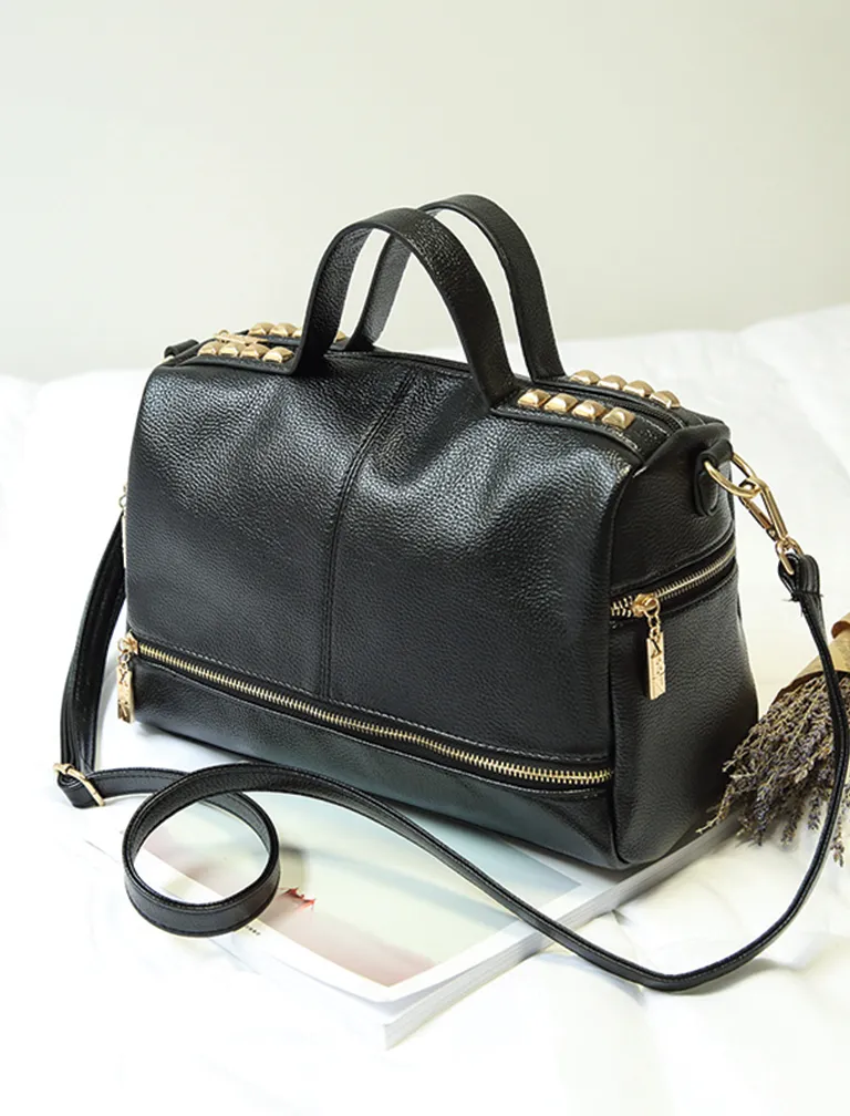 Retro Rivet Leather Bag