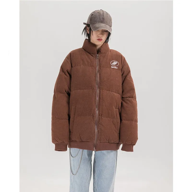 Retro stand collar padded padded jacket men