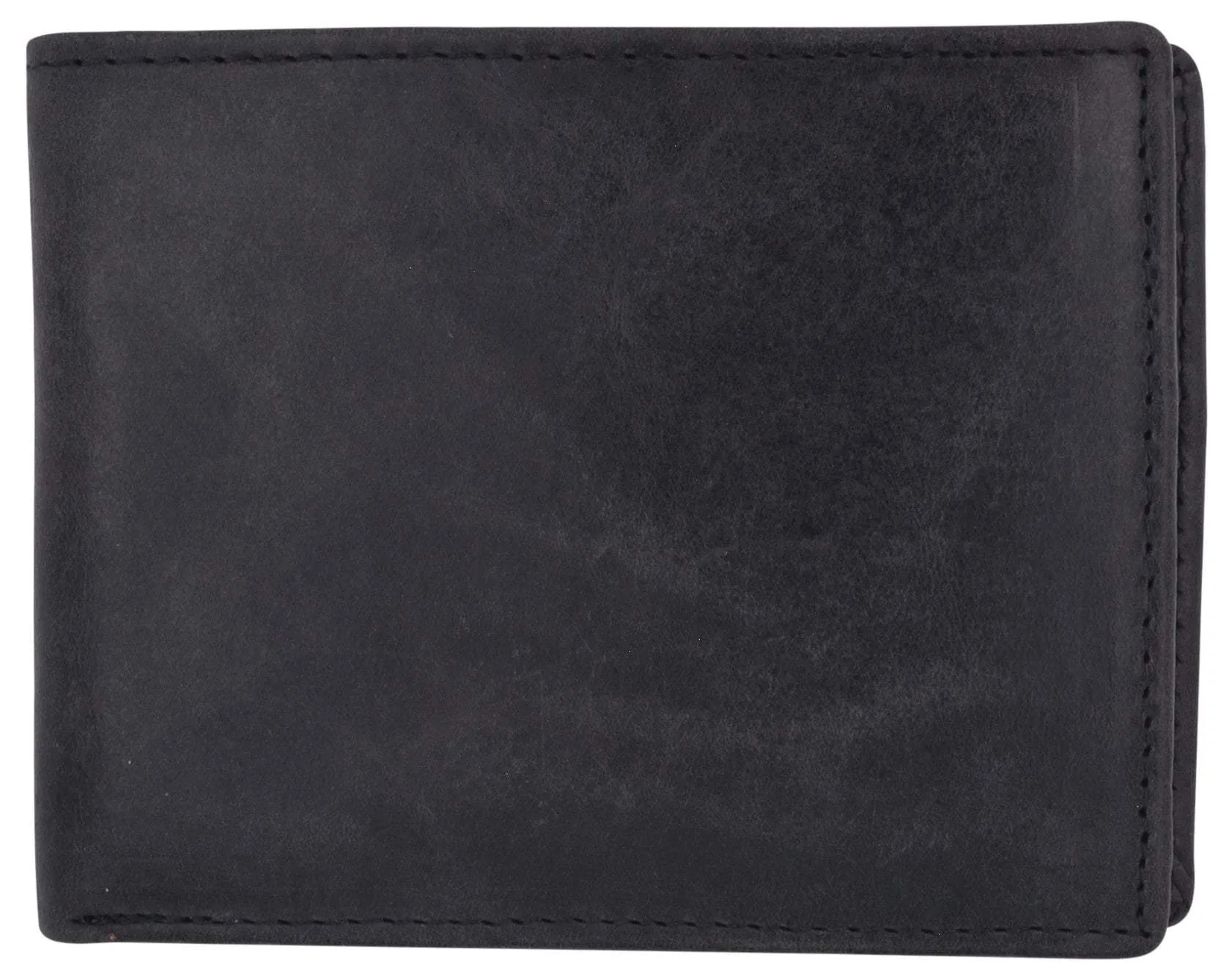 RFID Blocking Hunter Genuine Leather Men's Bifold Multi-Card ID Center Flip Wall