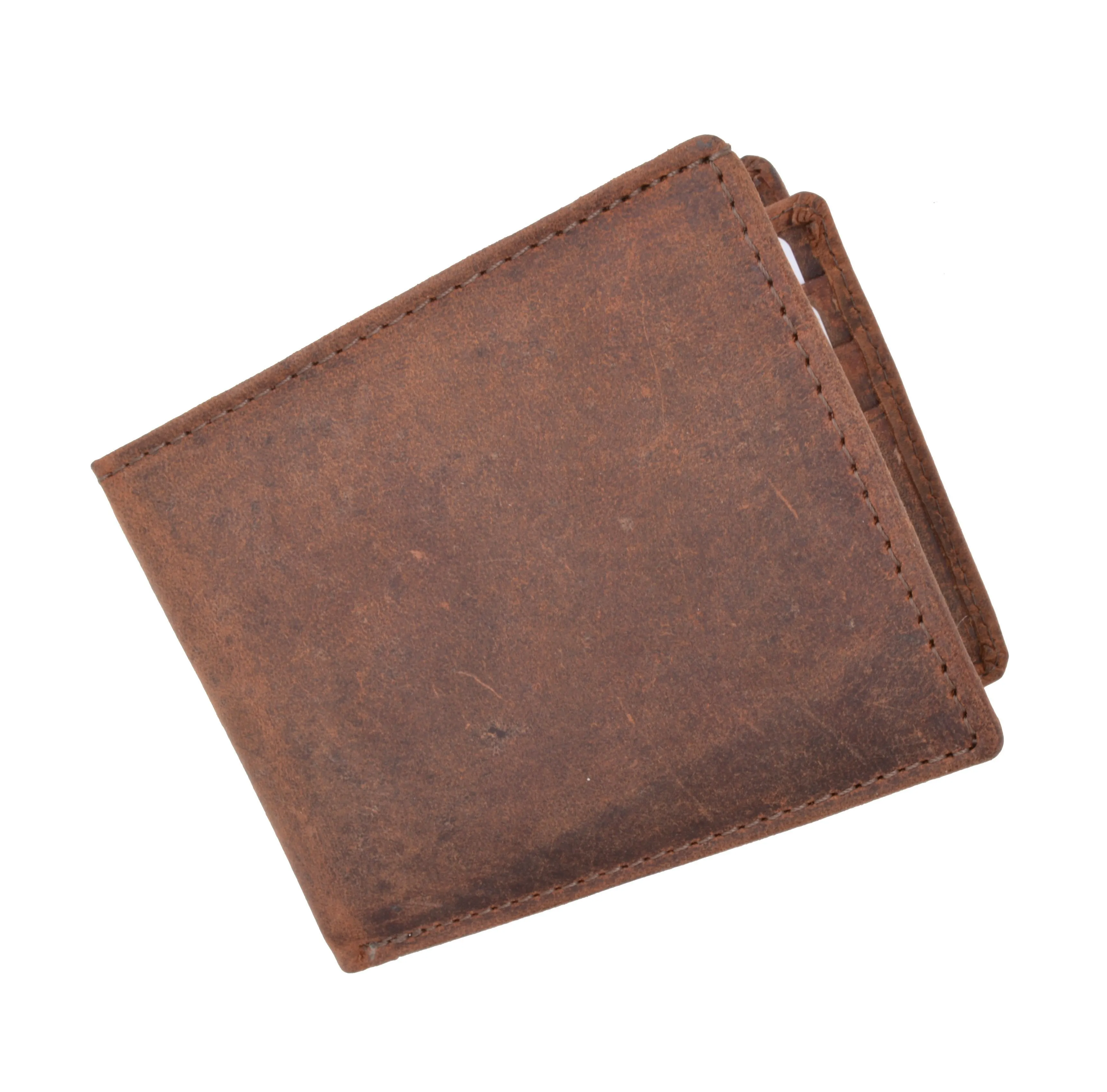 RFID Blocking Hunter Genuine Leather Men's Bifold Multi-Card ID Center Flip Wall