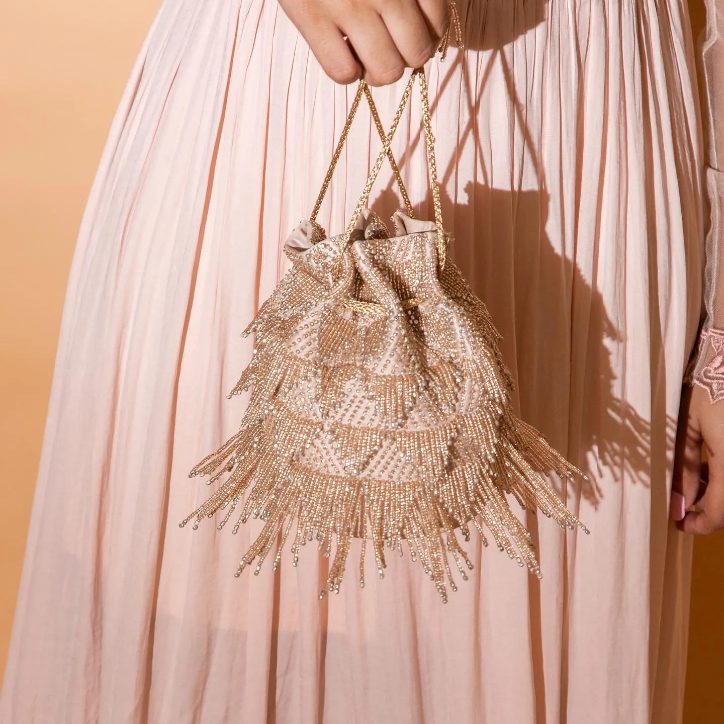 Rose Gold Bucket Bag