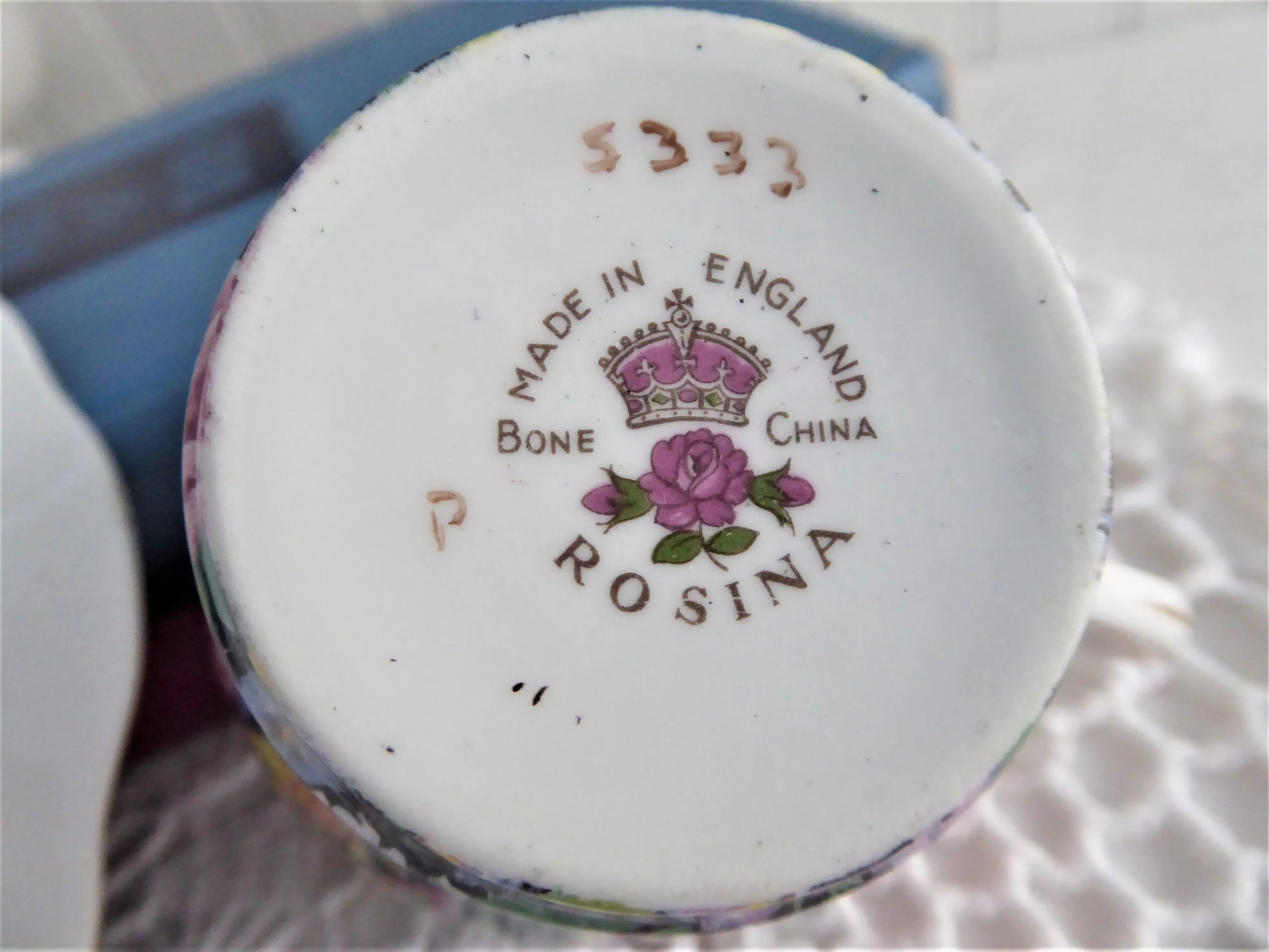 Rosina Floral Chintz Cup And Saucer 1950s Flowers On Black English Bone China