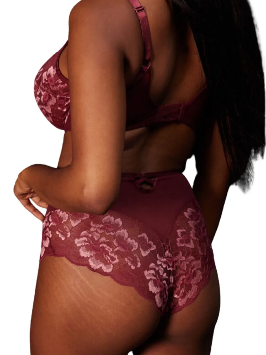 Sabrina High Apex Balcony Bra - Red Rose