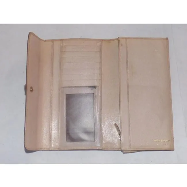 Salvatore Ferragamo Beige Nude Leather Vintage Wallet