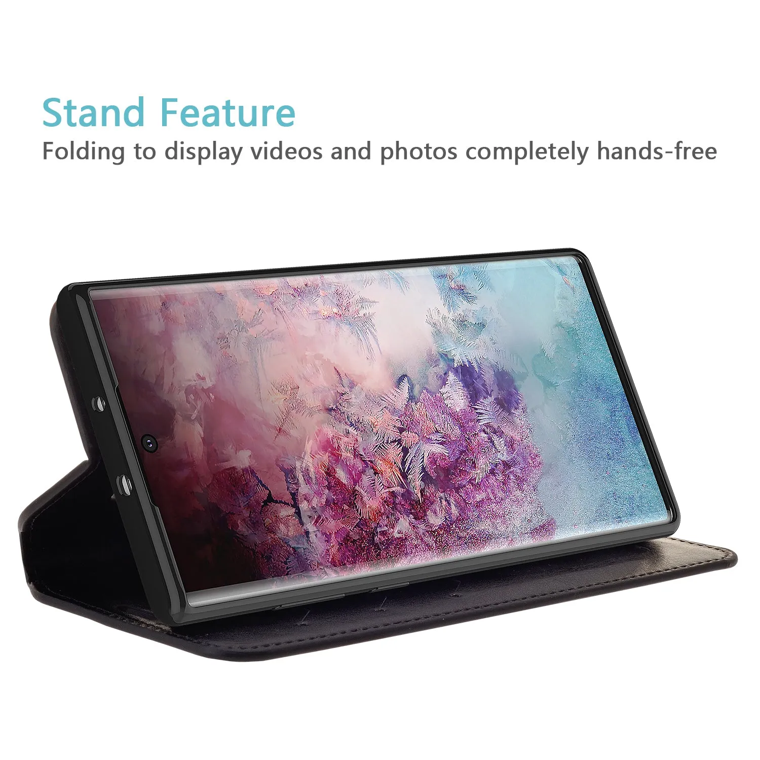 Samsung Galaxy Note 10  Case, Galaxy Note 10 Plus Wallet Case, Pu Leather Wallet Case [Kickstand] with ID & Credit Card Slots for Galaxy Note 10 Plus  - Black