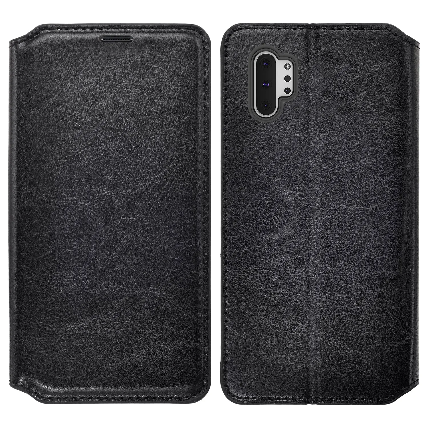 Samsung Galaxy Note 10  Case, Galaxy Note 10 Plus Wallet Case, Pu Leather Wallet Case [Kickstand] with ID & Credit Card Slots for Galaxy Note 10 Plus  - Black