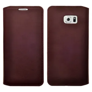 Samsung Galaxy S6 Edge Plus Case, Genuine Leather Magnetic Fold[Kickstand] Wallet Case with ID & Card Slots for S6 Edge Plus - Brown