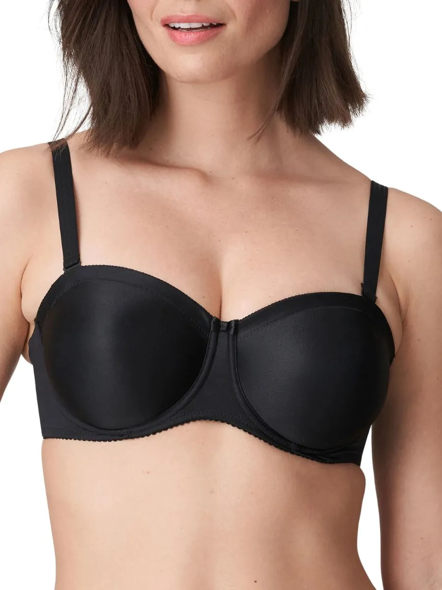 Satin Non Padded Strapless Bra - Black