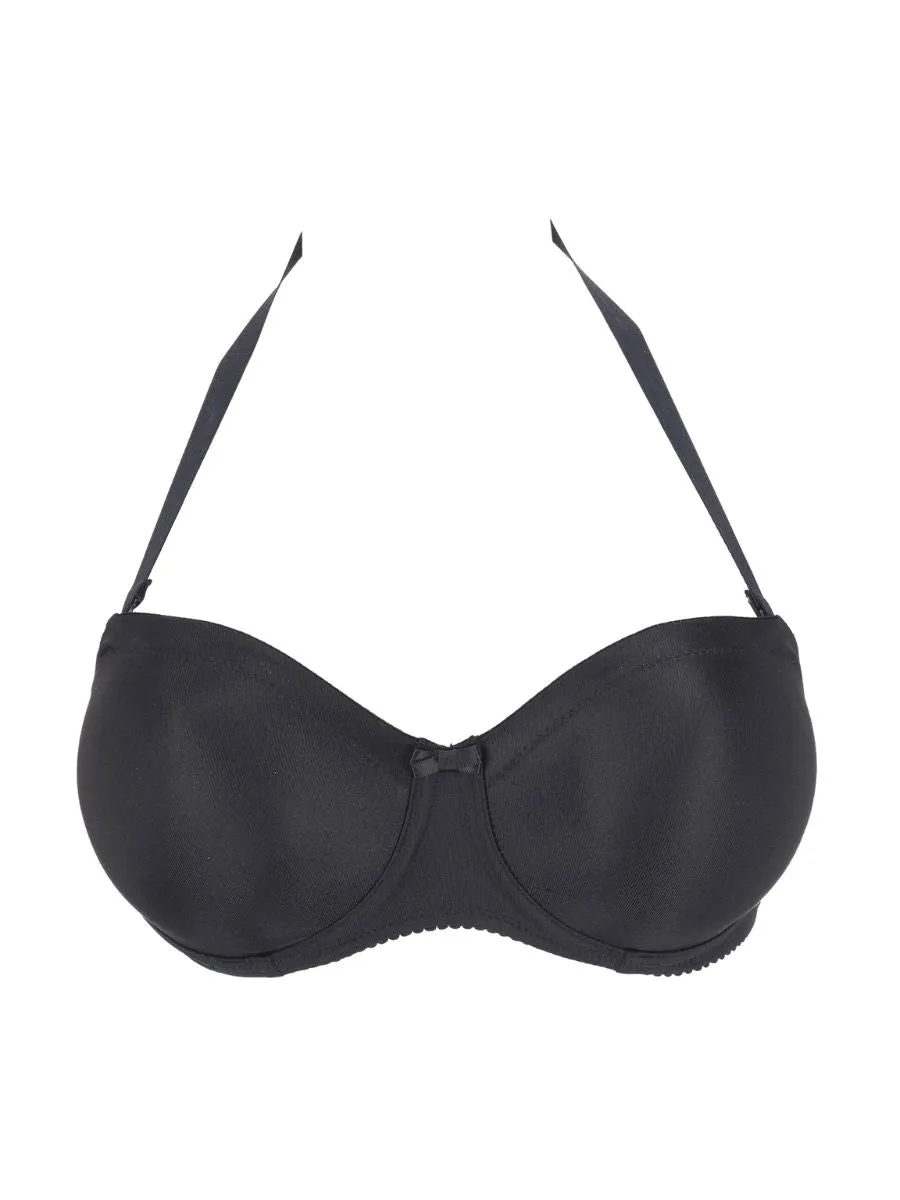 Satin Non Padded Strapless Bra - Black