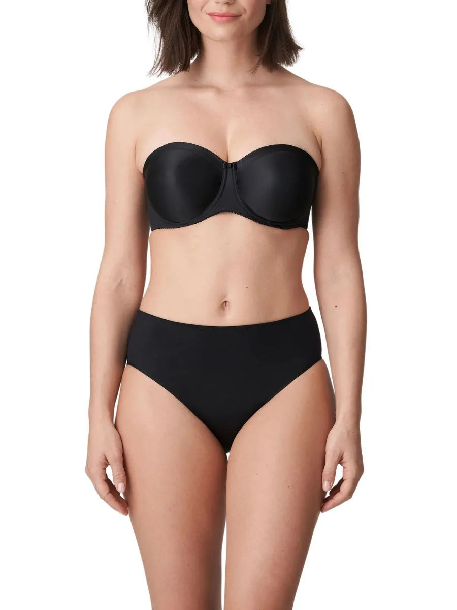 Satin Non Padded Strapless Bra - Black