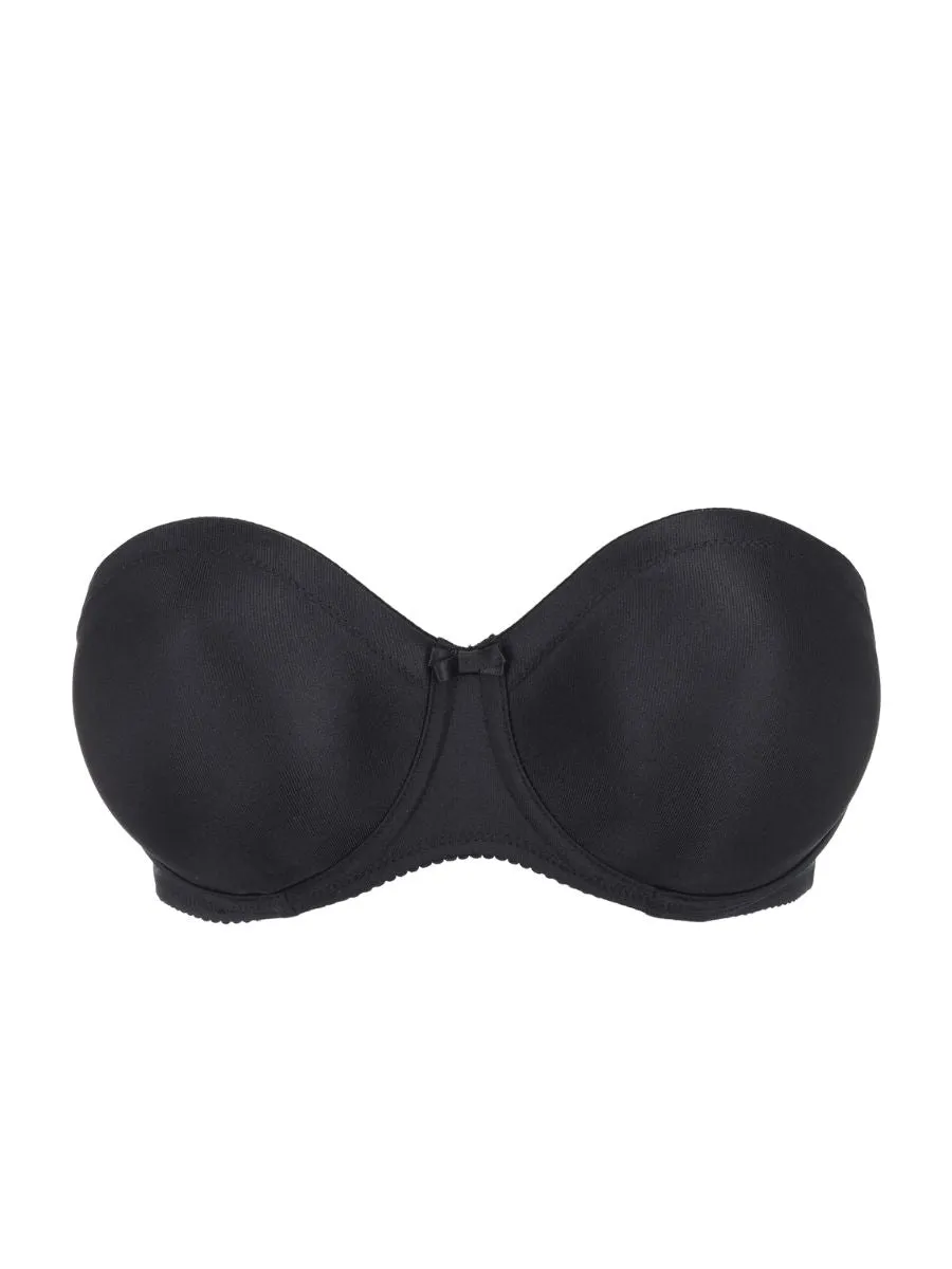 Satin Non Padded Strapless Bra - Black