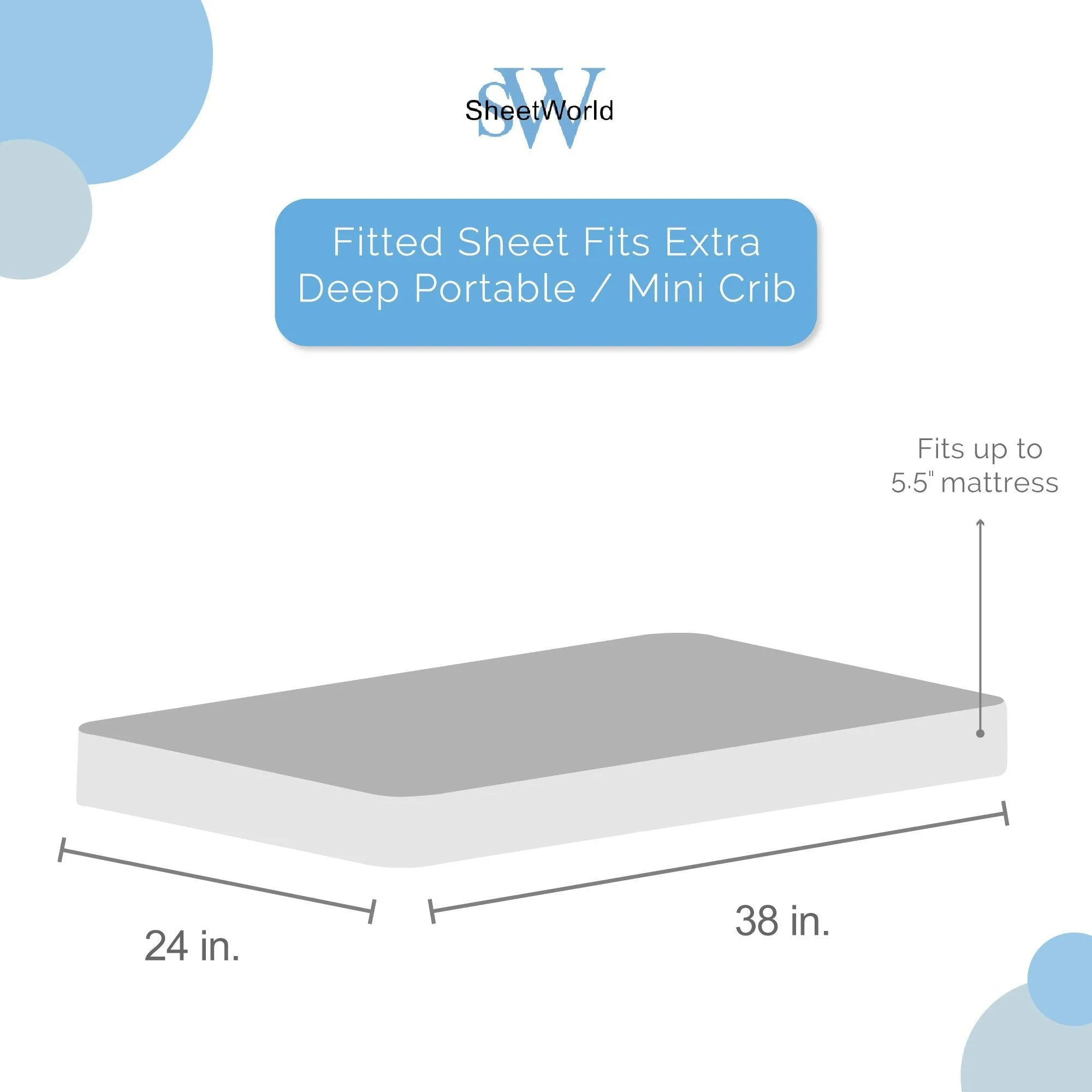 SheetWorld Fitted Portable Mini Crib Sheet - 100% Cotton Woven - White